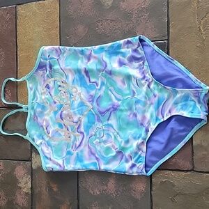 HURLEY Girls One Piece Swimsuit, 10/12, Tie-dye, GUC